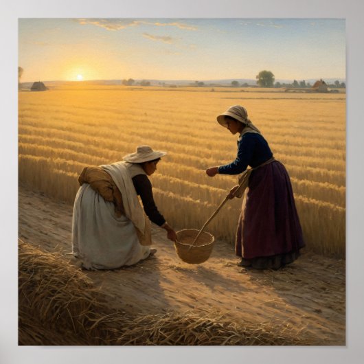 農村生活のポスター：種を播種する農民の女性 ポスター (正面)