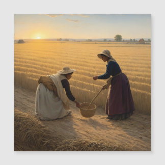 農村生活：種を播種する農民の女性