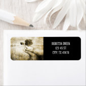 農村秋の農業オークの木の西の田舎道 ラベル (インサイチュ)