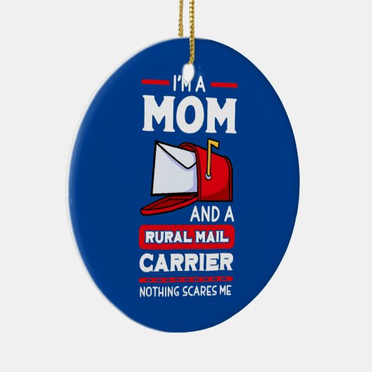 農村輸送業者ママ郵便の郵便労働者母 セラミックオーナメント (右)