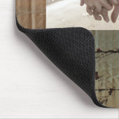 農村農場フェンス西結婚納屋 マウスパッド (コーナー)