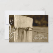 農村部のファームフェンスポスト共有メモリ葬儀 ノートカード (正面)