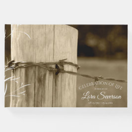 農村部のフェンスのポストお祝いのライフメモリアル ゲストブック