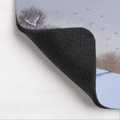 農村部の風景の雪景色シーン マウスパッド (コーナー)