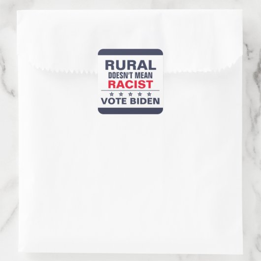 農村部アンチ人種主義プロバイデン氏ハリス投票ブルー スクエアシール (バッグ)
