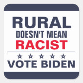 農村部アンチ人種主義プロバイデン氏ハリス投票ブルー スクエアシール (正面)