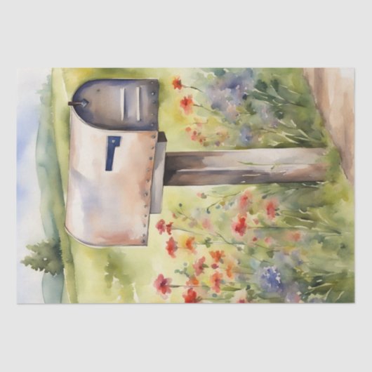 農村部チャーム：メールボックス、花、ファーム 薄葉紙 (正面)