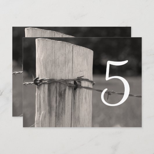 農村部フェンス結婚ポストファームのテーブル番号 ポストカード (正面/裏面)