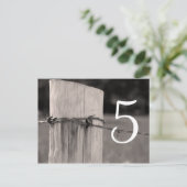 農村部フェンス結婚ポストファームのテーブル番号 ポストカード (スタンド正面)