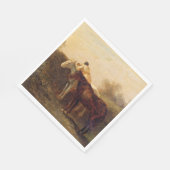 農村部ランデブー(ロマンチックなキスオン乗馬) スタンダードランチョンナプキン (角)