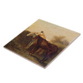 農村部ランデブー(ロマンチックなキスオン乗馬) タイル (側面)