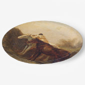 農村部ランデブー(ロマンチックなキスオン乗馬) ペーパープレート (アングル)