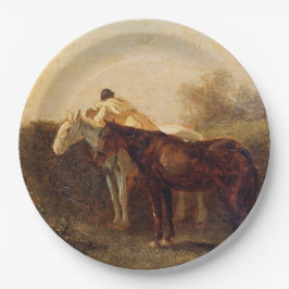 農村部ランデブー(ロマンチックなキスオン乗馬) ペーパープレート