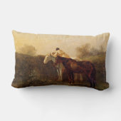 農村部ランデブー(ロマンチックなキスオン乗馬) ランバークッション (裏面)