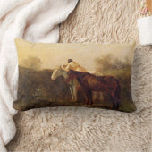 農村部ランデブー(ロマンチックなキスオン乗馬) ランバークッション (ブランケット)