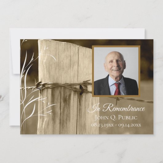 農村部素朴フェンス死回記念碑 招待状 (正面)