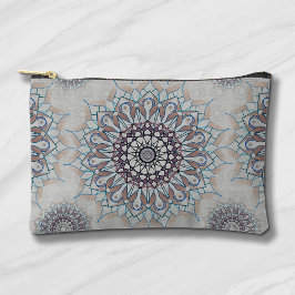 農村部落ちたの小さな白いフローラ アクセサリーポーチ