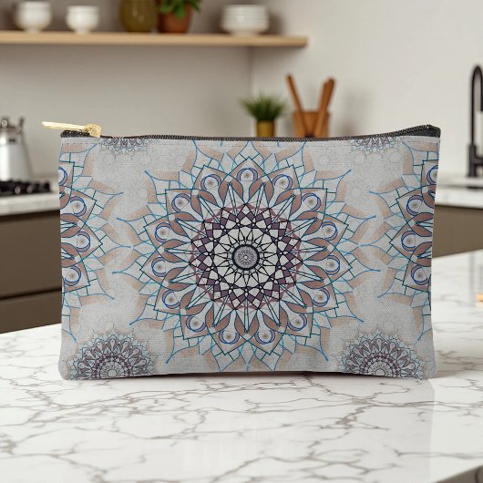 農村部落ちたの小さな白いフローラ アクセサリーポーチ