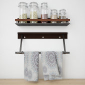 農村部落ちたの小さな白いフローラ キッチンタオル