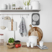 農村部落ちたの小さな白いフローラ キッチンタオル