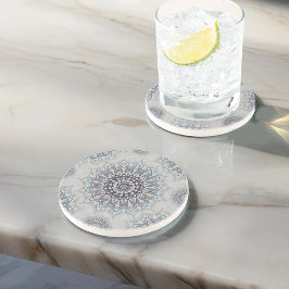 農村部落ちたの小さな白いフローラ コースター