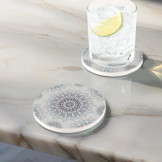 農村部落ちたの小さな白いフローラ コースター