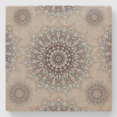 農村部落ちたの小さな白いフローラ ストーンコースター (正面)