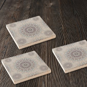 農村部落ちたの小さな白いフローラ ストーンコースター