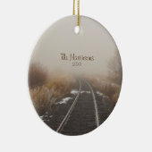 農村鉄道素朴路線写パーソナライズされた真 ガラスオーナメント (右)