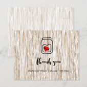 農村風の木目模様のメイソンジャー 感謝カード 案内ポストカード (正面/裏面)