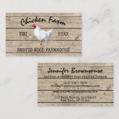 農村風の木製の鶏小屋 名刺 (正面/裏面)