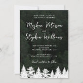 農村風写真テンプレートと松の木の形のウェディング セーブザデート (裏面)