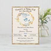 農村風子羊男の子ベビーシャワー 招待状 (スタンド正面)