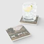 農村風景に広がる(George Stubbs著) ストーンコースター (横)