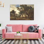 農村風景のハンター(Andreas Achenbach) キャンバスプリント (インサイチュ (リビング))
