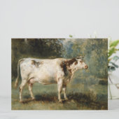 農村風景の中の牛（家畜） カード (スタンド正面)