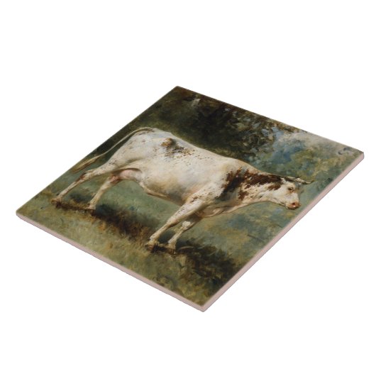 農村風景の中の牛（家畜） タイル (側面)