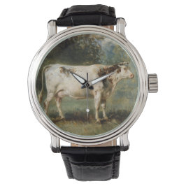 農村風景の中の牛（家畜） 腕時計