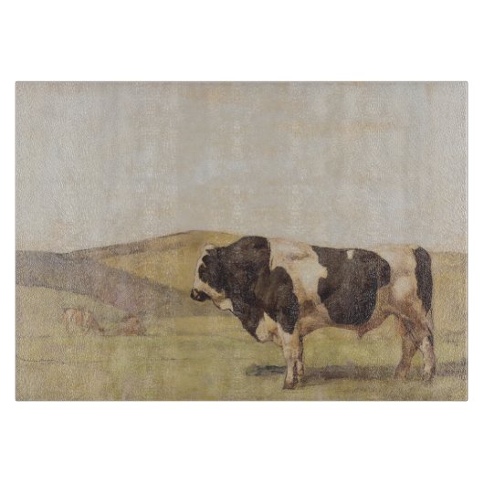 農村風景の中の牛（Ferdinand Hodler著） カッティングボード (正面)
