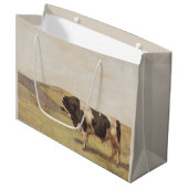 農村風景の中の牛(Ferdinand Hodler著) ラージペーパーバッグ (正面アングル)