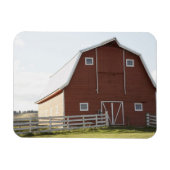 農村風景の納屋 マグネット (横)