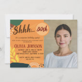 農村風 大人のサプライズ 30歳誕生日パーティーの写真 招待状 (正面)