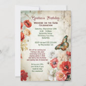 農村 フラワー フレッシュ パーティー 招待状 (裏面)