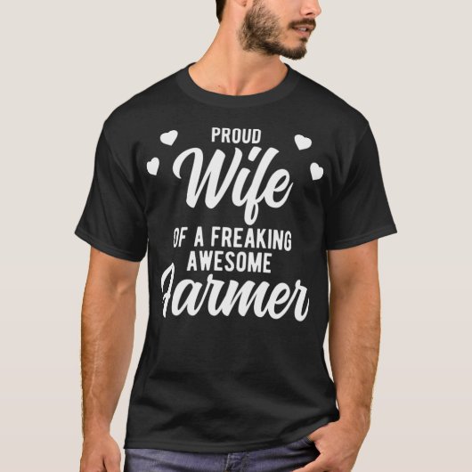 農業おもしろい犬の夫のフレーズプレゼント Tシャツ (正面)