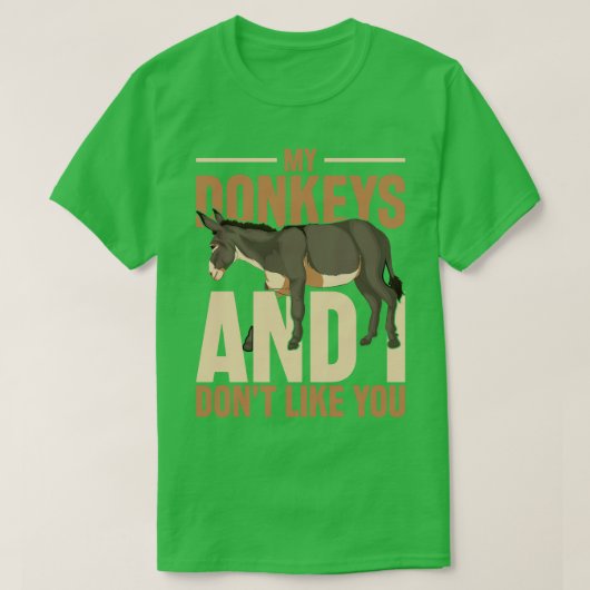 農業おもしろい農家ファームアニマルロンドキー Tシャツ (デザイン正面)