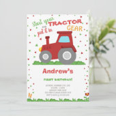 農業とトラクターをテーマにしたパーティーカード 招待状 (スタンド正面)