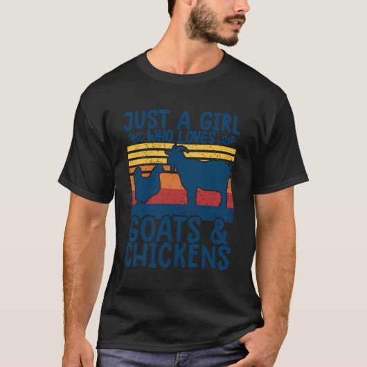 農業のシャツはヤギを愛する女の子 Tシャツ (正面)