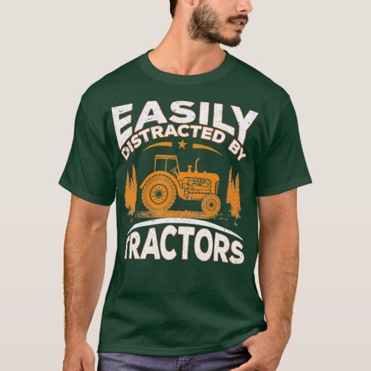 農業のユーモア名言ギフト　簡単に気が散る、 Tシャツ (正面)