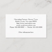 農業の収穫の建築業者 名刺 (裏面)