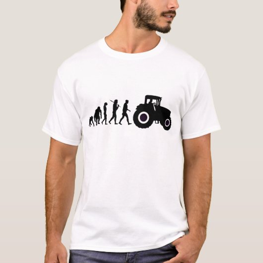 農業の農場トラクターの運転者の農家の進化 Tシャツ (正面)